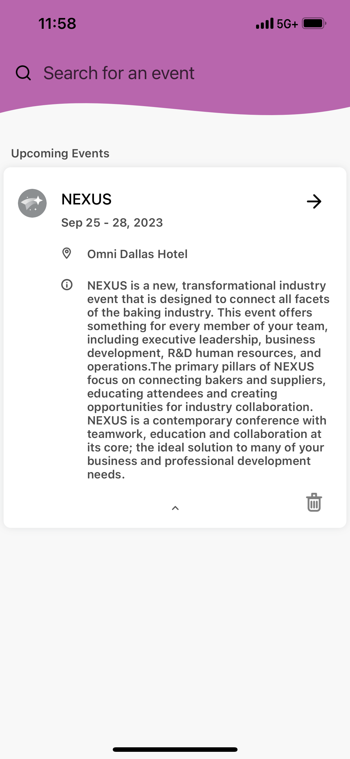Login to the NEXUS Events App